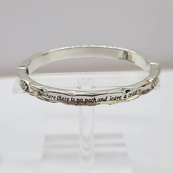 Brighton "FOOTPRINTS" Hinged Bangle! "Do Not Go Where The Path May Lead." $48 - Picture 4 of 12